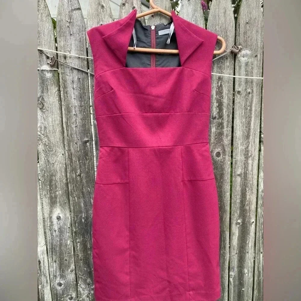 Andrew Marc Sheath Dress - Burgundy- Excellent Condition- Size 4 - Above Knee